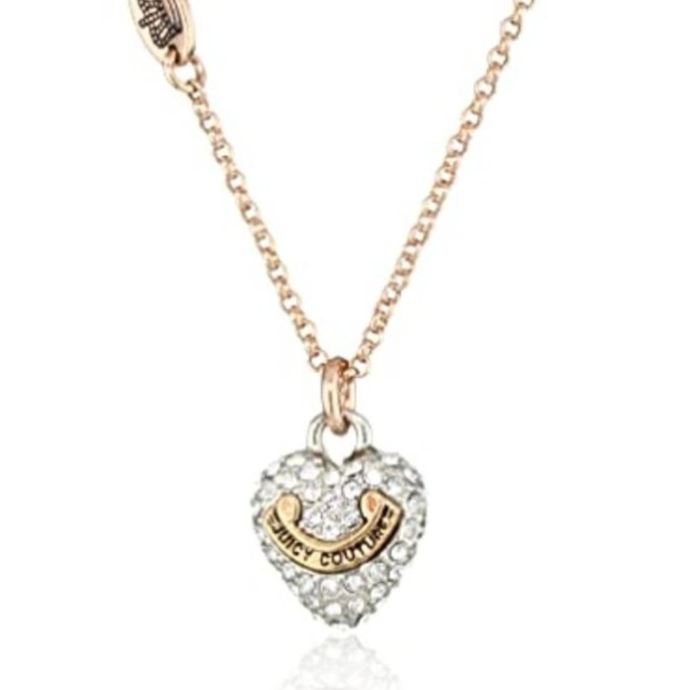 Juicy Couture Gold Heart Rhinestone Necklace